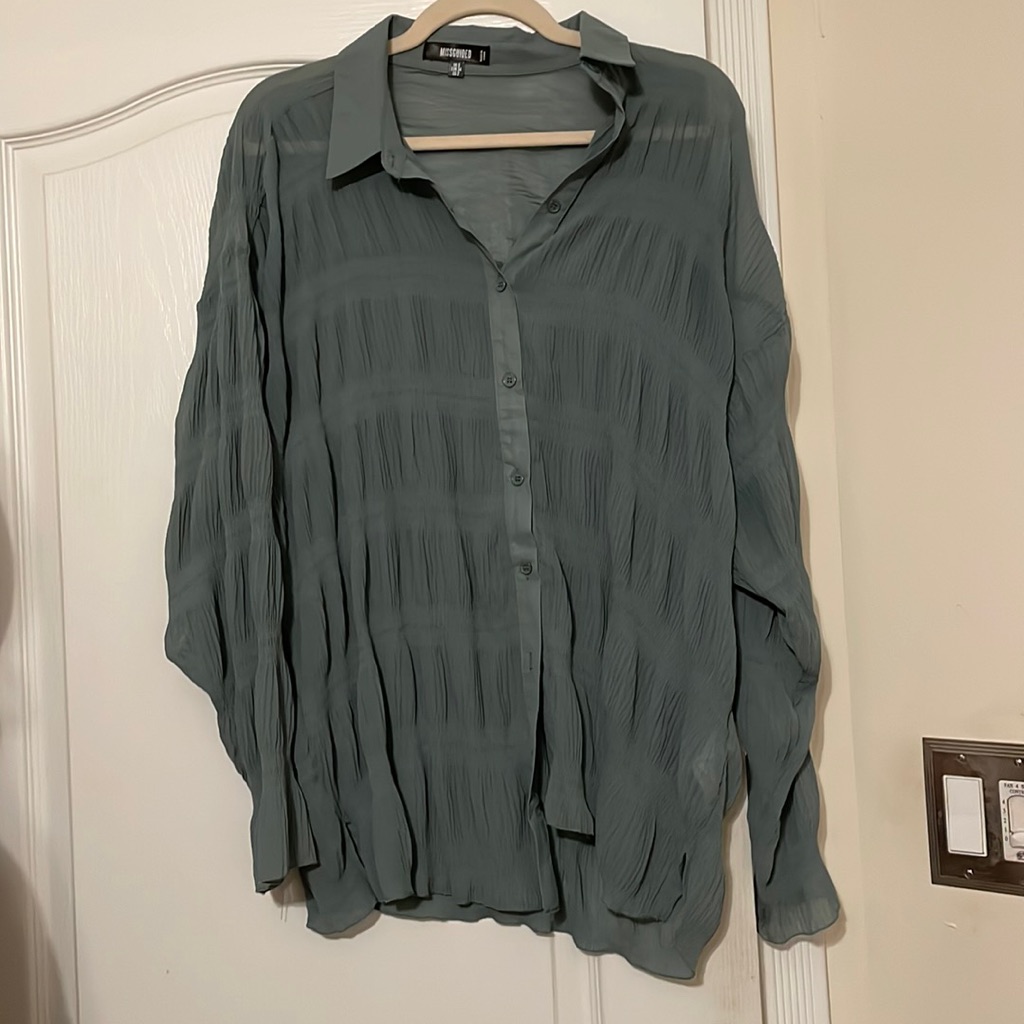 Misguided Sheer Button Down